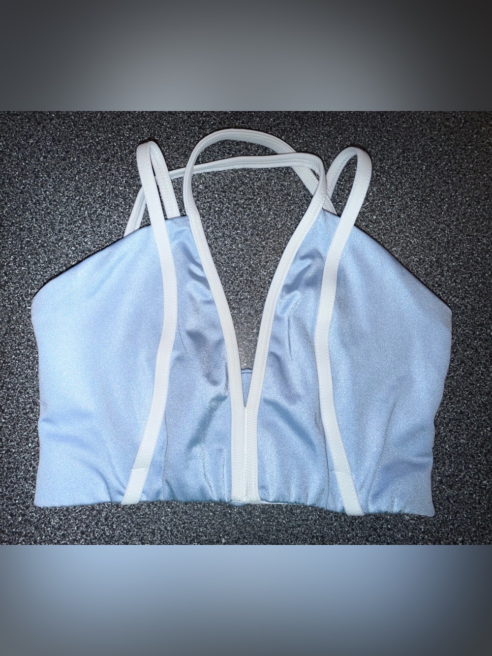 Blue & White Dance Bra Top Size Adult Medium